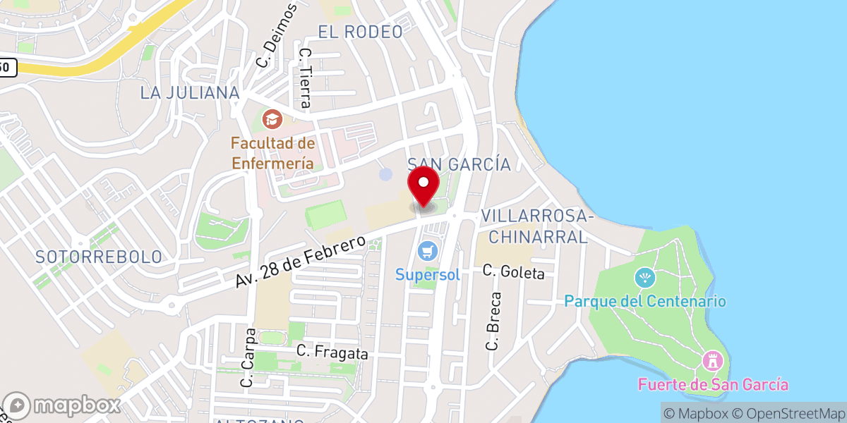 Map showing location of Parroquia San García Abad