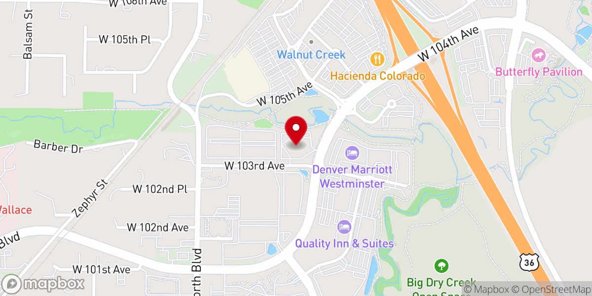 Map showing location of AdventHealth Medical Group Primary Care at Church Ranch