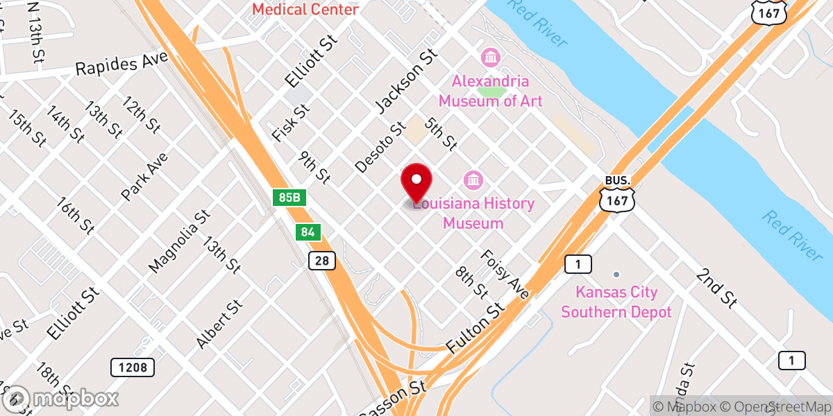 Map showing location of Rapides Parish Sheriff's Office-DC 1