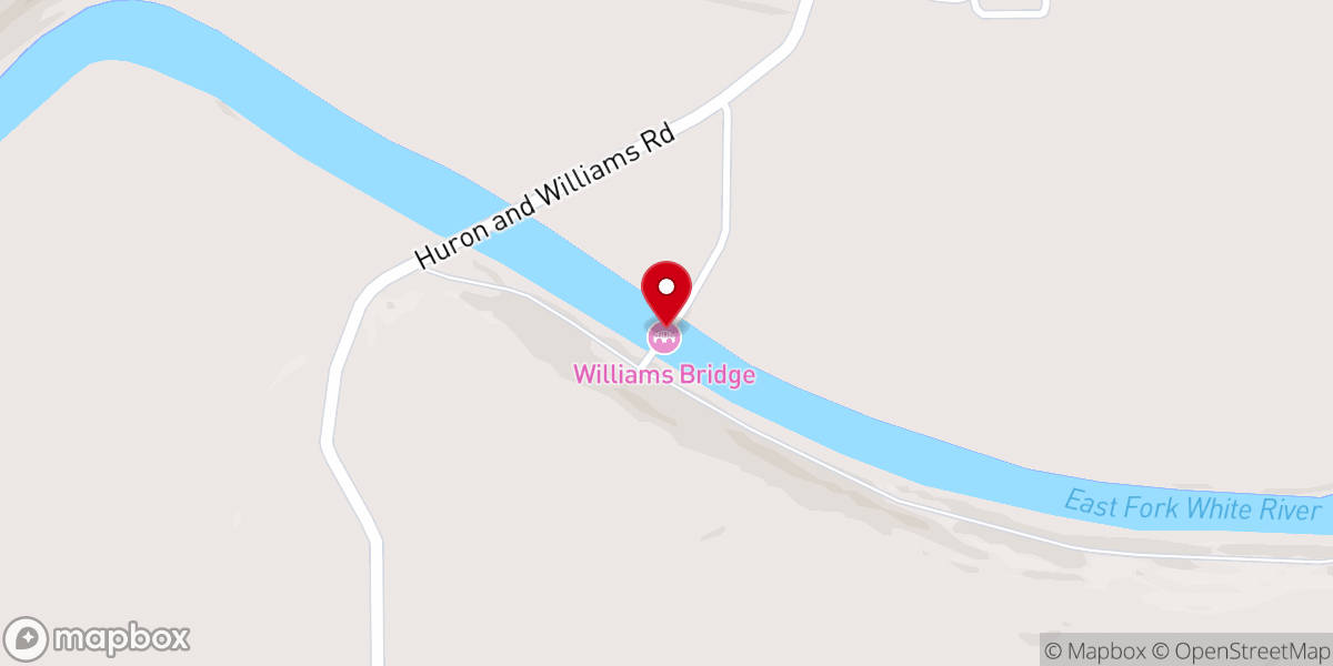 Map showing location of Historic Williams Covered Bridge
