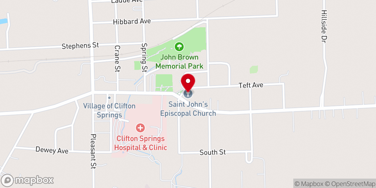 Map showing location of Saint John's Episcopal Church