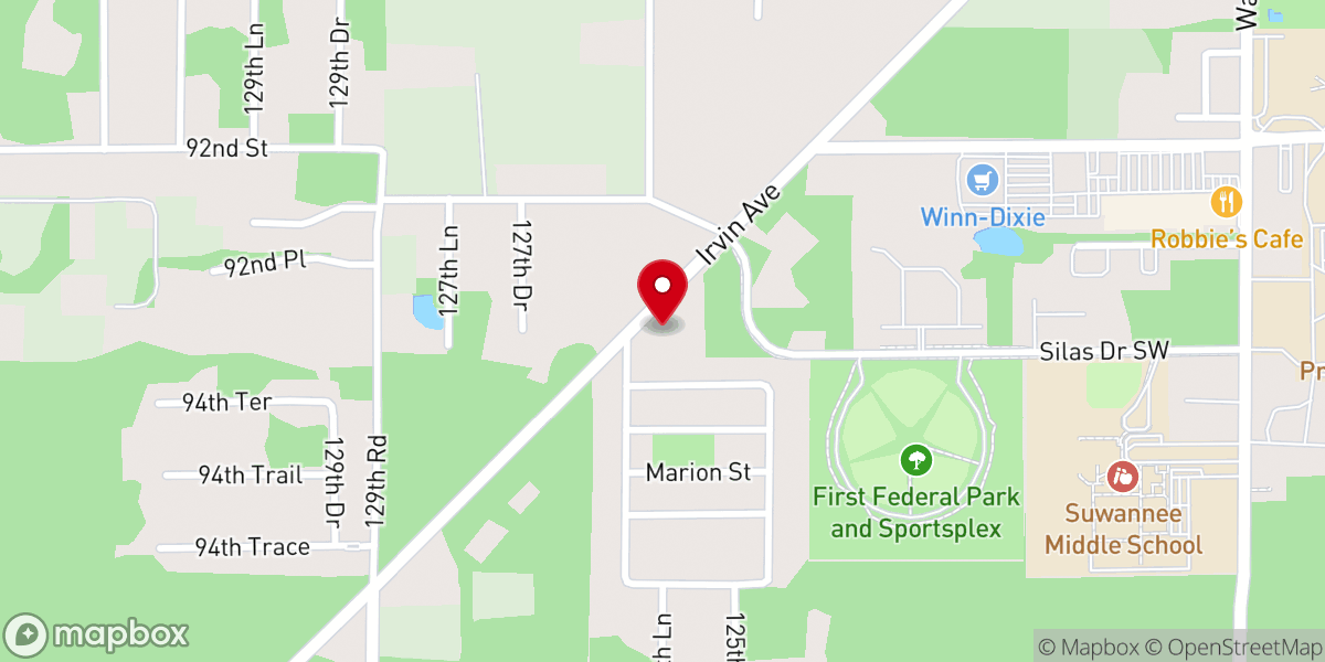 Map showing location of Live Oak Church of Christ