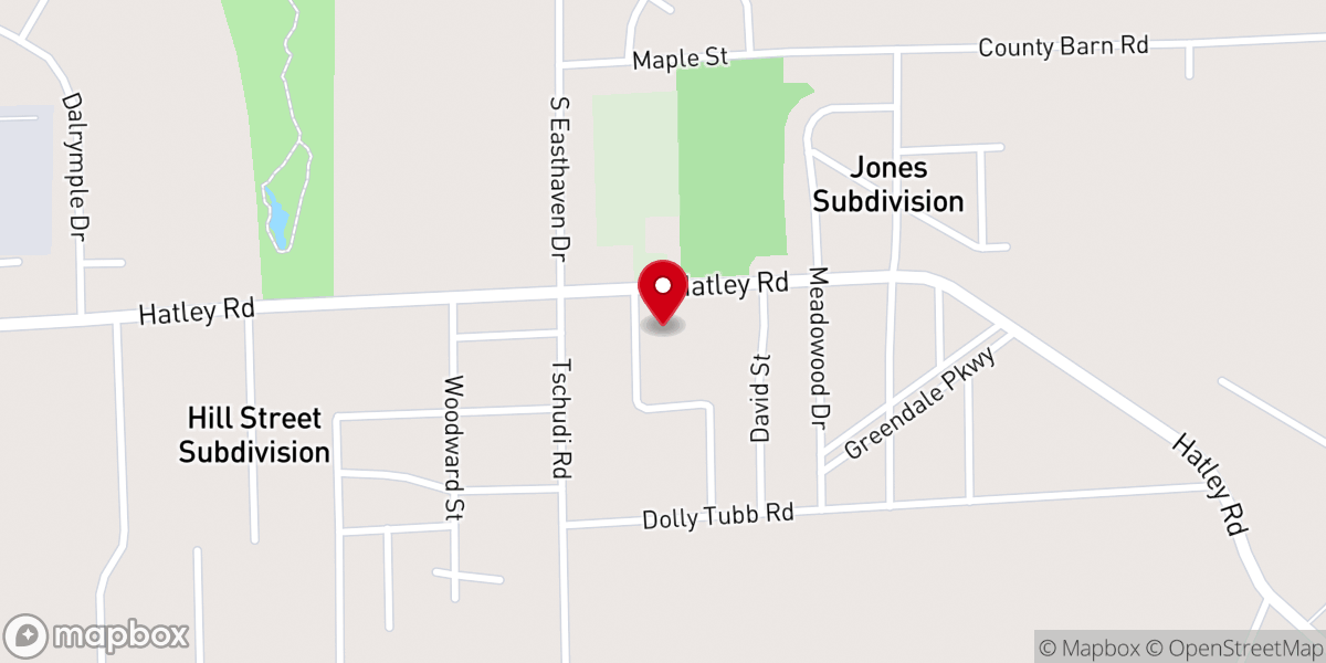 Map showing location of Meadowood Baptist Church