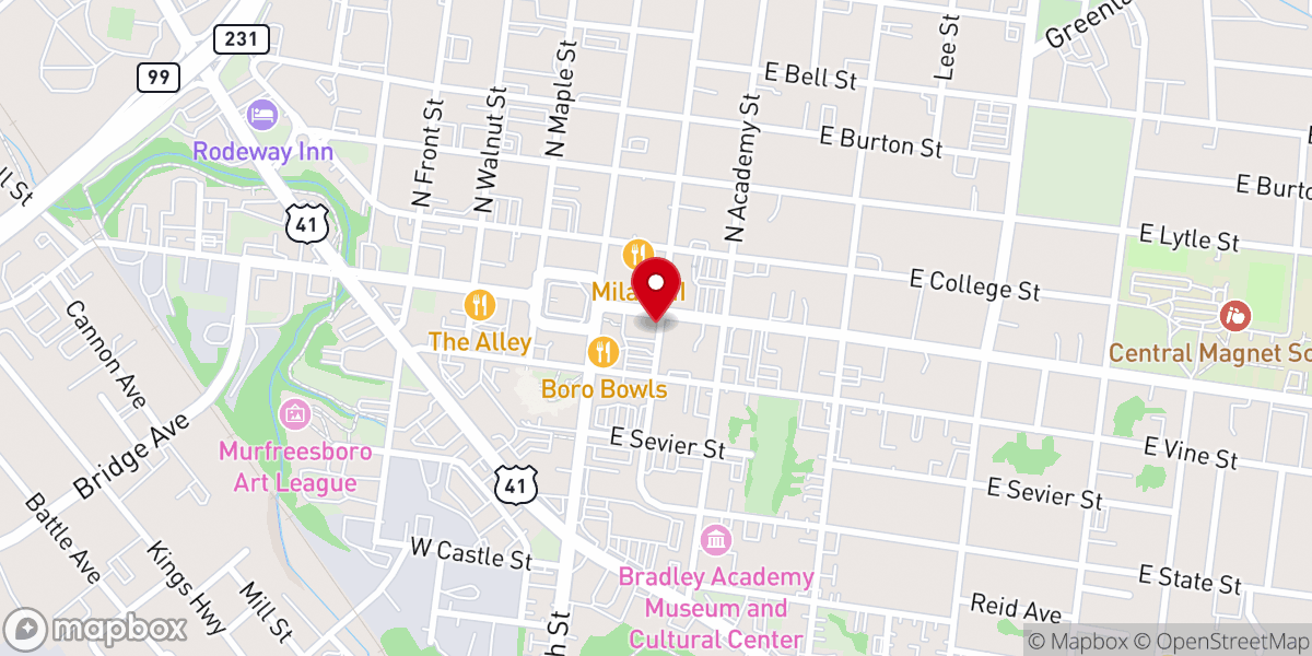 Map showing location of Kingdom Ministries Worship Center