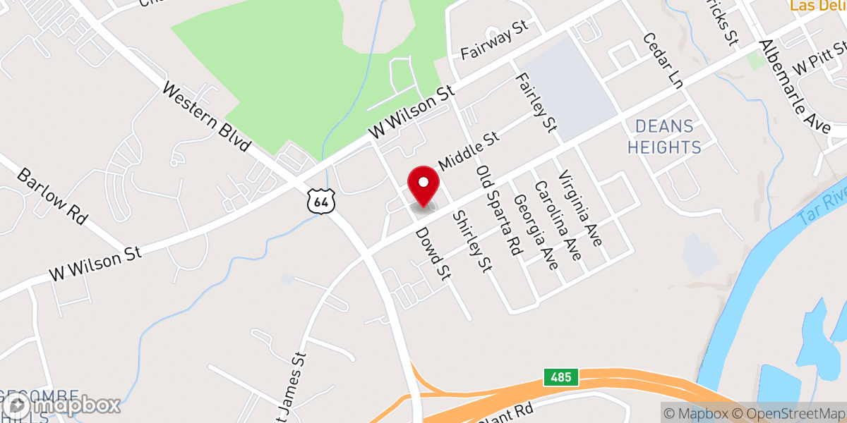 Map showing location of Tarboro Church of God