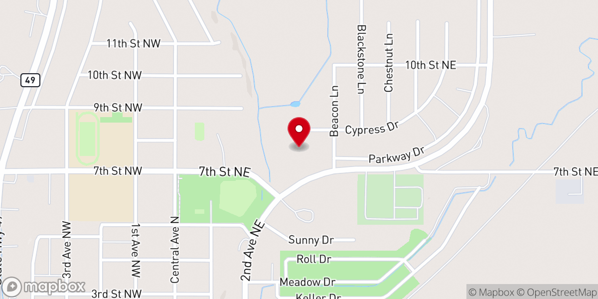 Map showing location of Concordia Lutheran Church