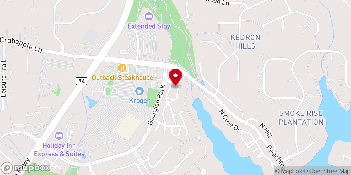 Map showing location of Retreat at Peachtree City Apartments