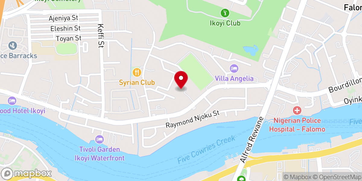 Map showing location of RCCG Restoration Assembly Ikoyi