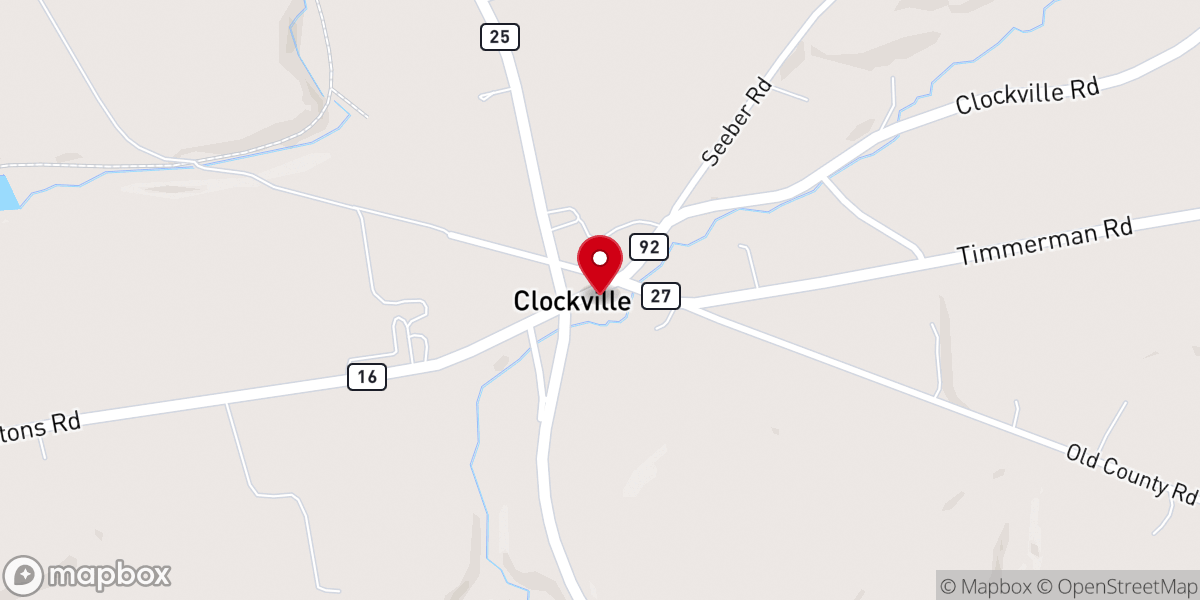Map showing location of Clockville United Methodist Ch