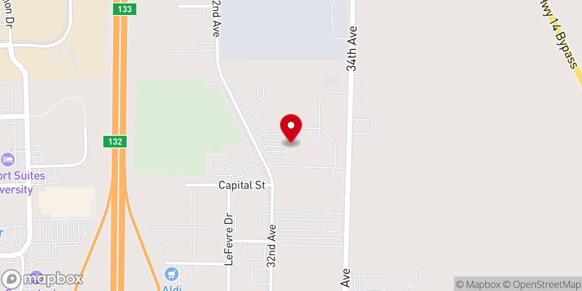 Map showing location of Larson Ice Center