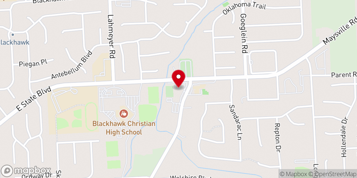 Map showing location of St. Peter's Lutheran Church
