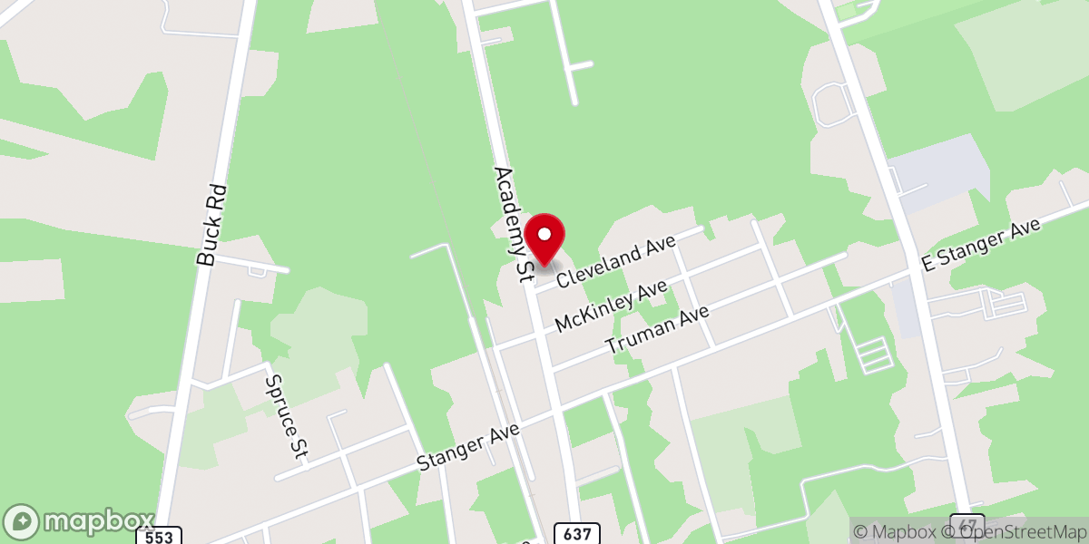Map showing location of Mt Zion Baptist Church