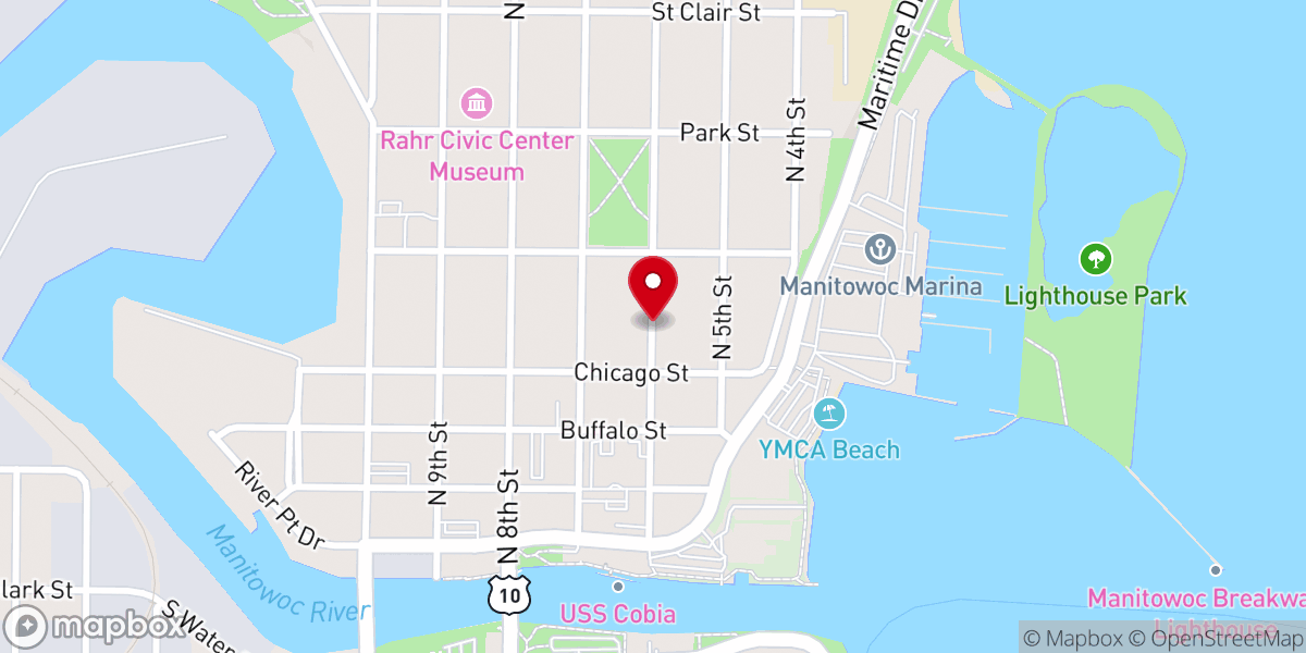 Map showing location of The Salvation Army of Manitowoc County