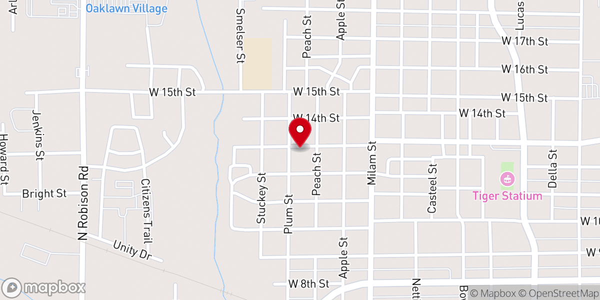 Map showing location of Rose Hill Church of God
