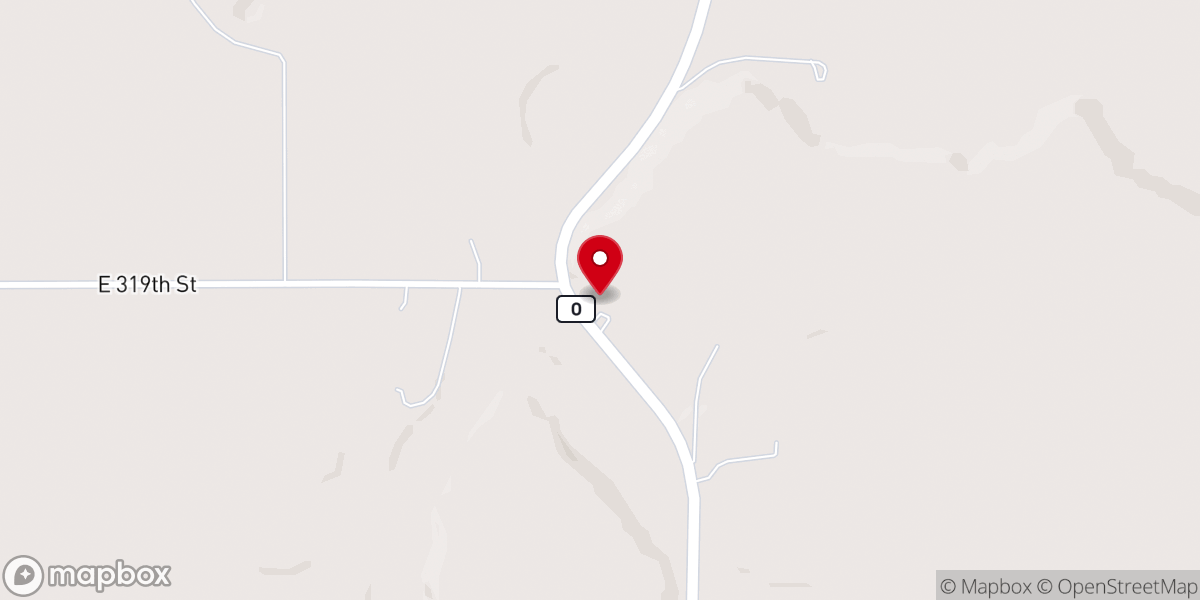 Map showing location of South Fork Baptist Church