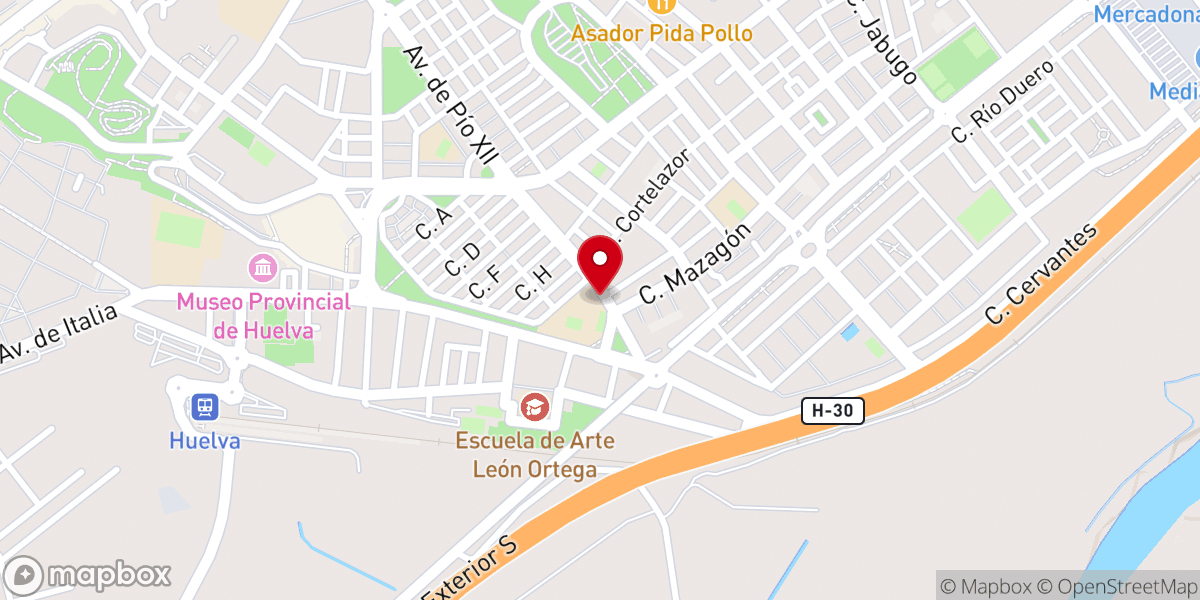Map showing location of Parroquia San José Obrero