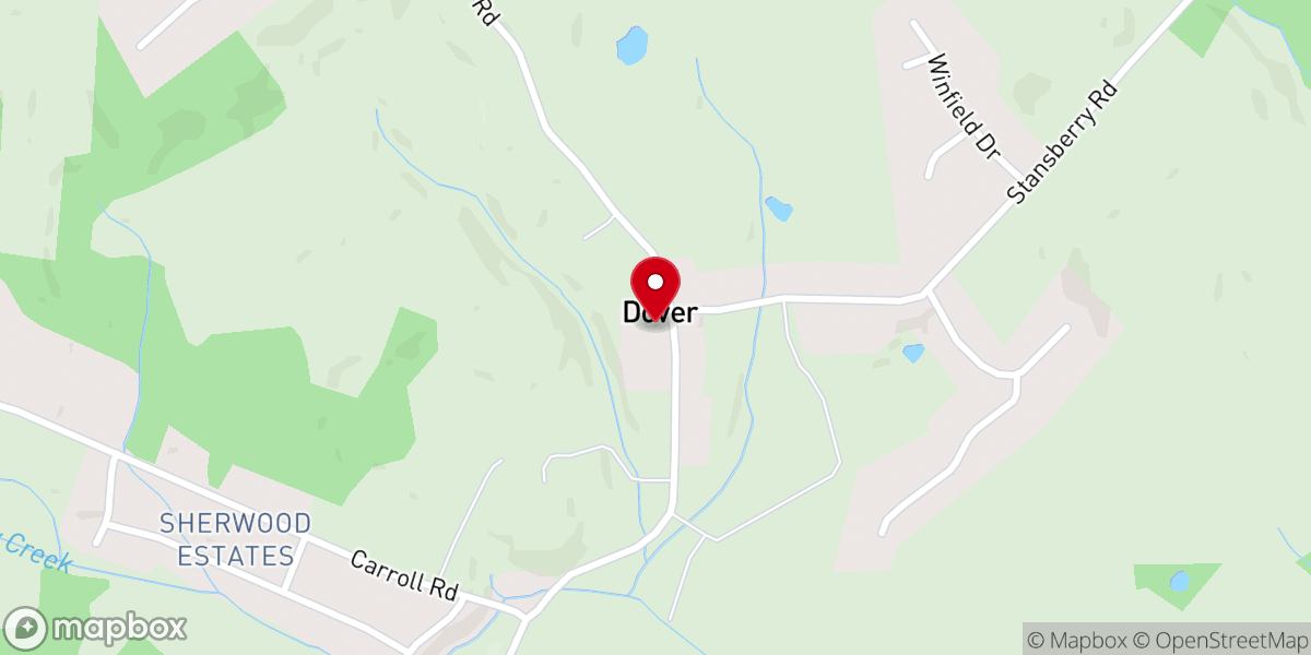 Map showing location of Dover Cumberland Presbyterian Church