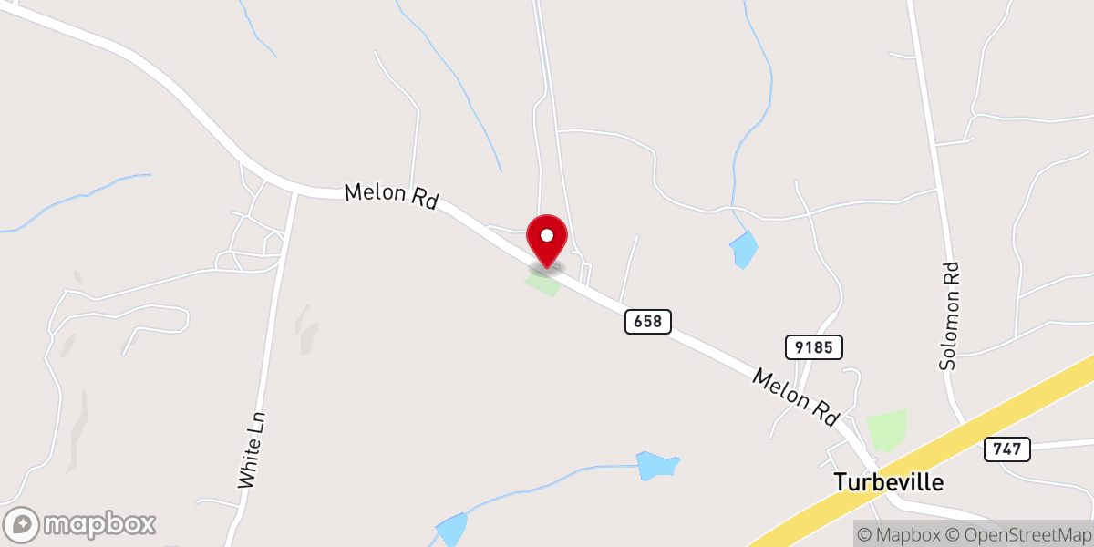 Map showing location of First Crossroads Baptist Church