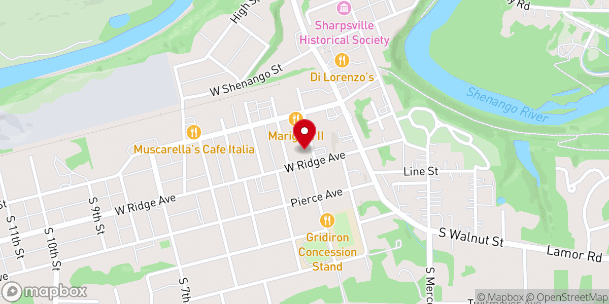 Map showing location of Shenango Valley Faith Academy