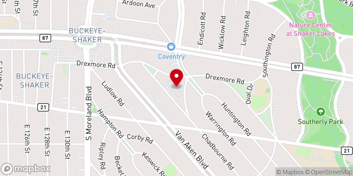 Map showing location of Plymouth Church