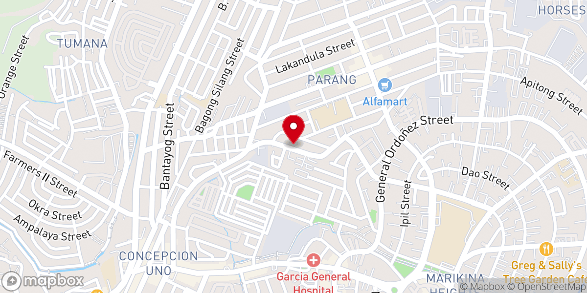 Map showing location of MCGI Parang, Marikina City