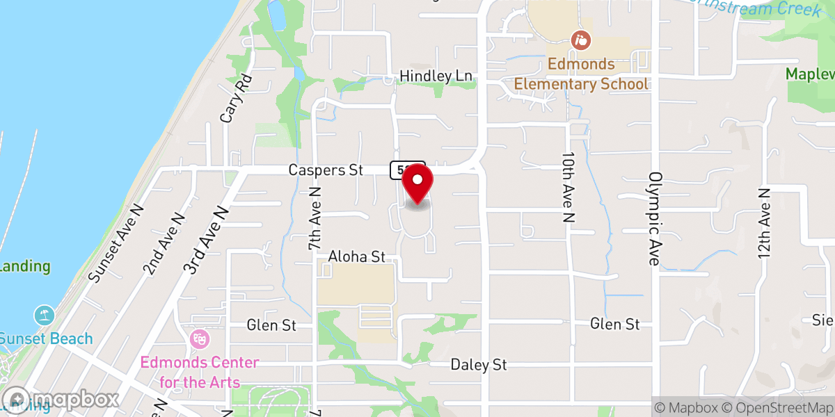 Map showing location of Edmonds Food Bank
