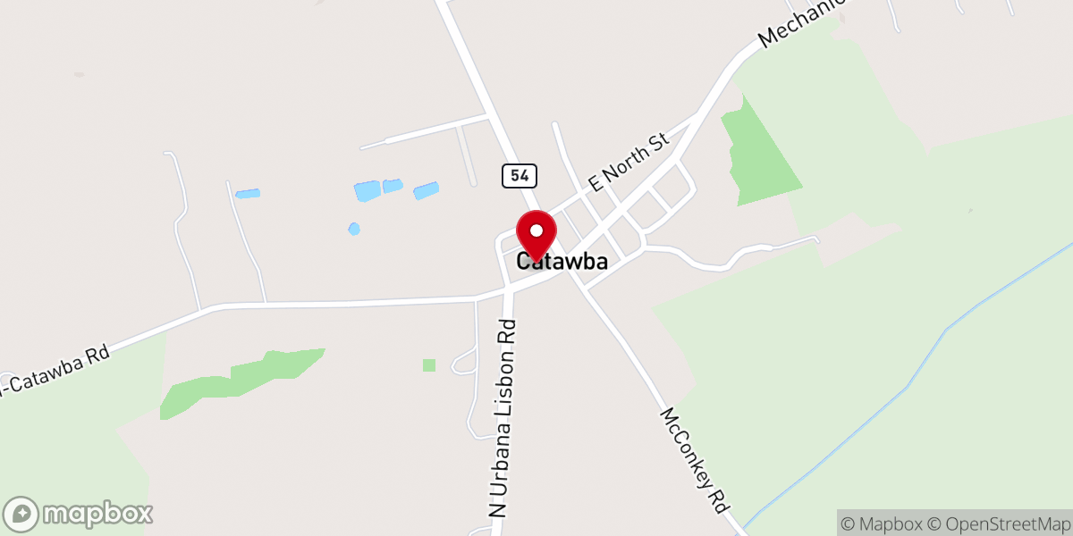 Map showing location of Catawba United Methodist Church