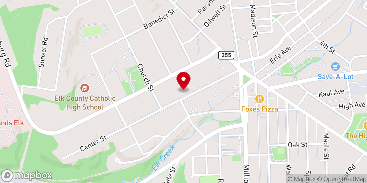 Map showing location of Sacred Heart Parish