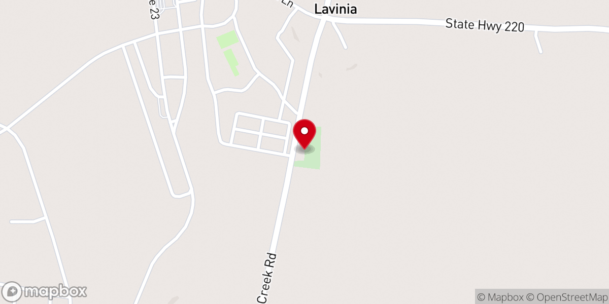 Map showing location of Lavinia Methodist Church
