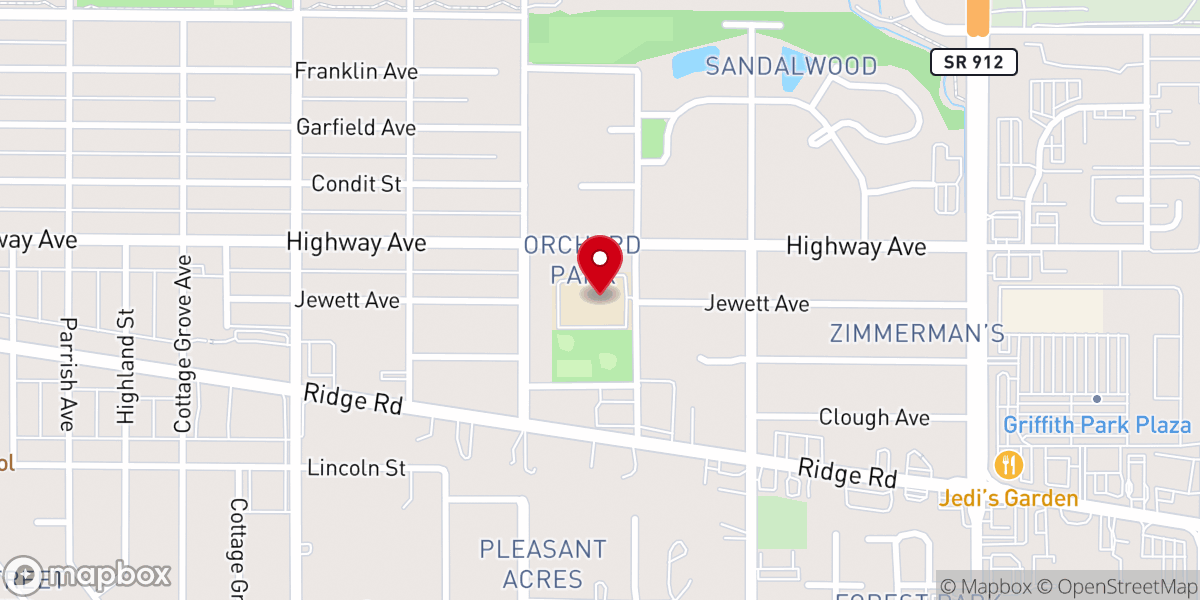 Map showing location of Bible Baptist Church of Highland