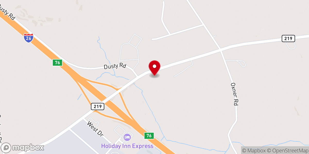 Map showing location of St Johns Baptist Church