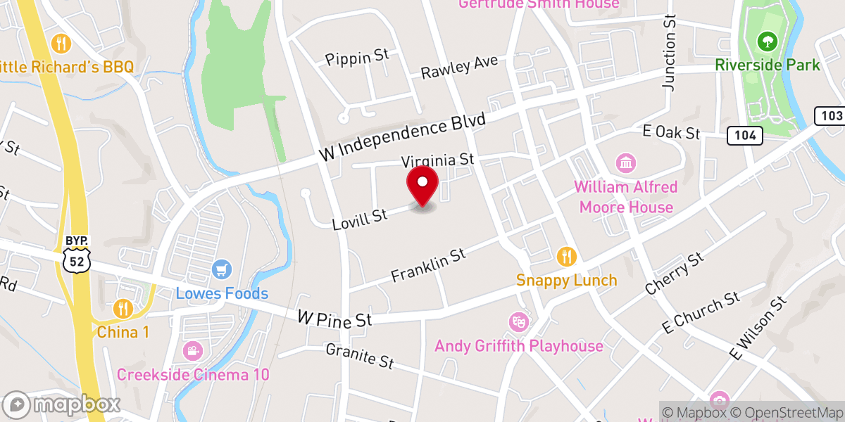 Map showing location of Amazing Grace Baptist CH Mount Airy