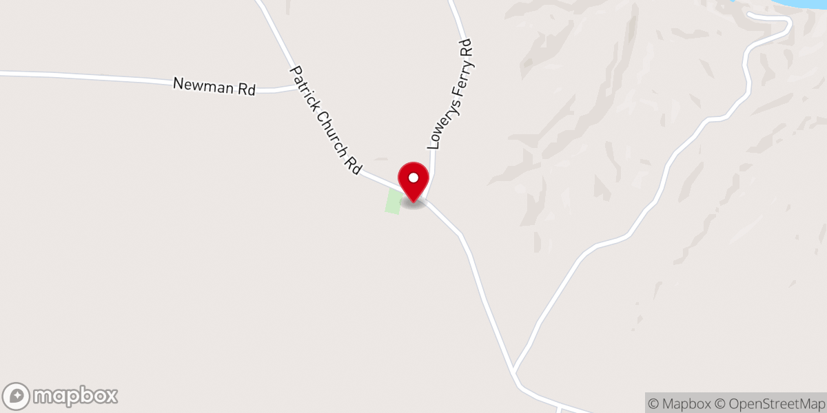 Map showing location of Mount Sterling Baptist Church