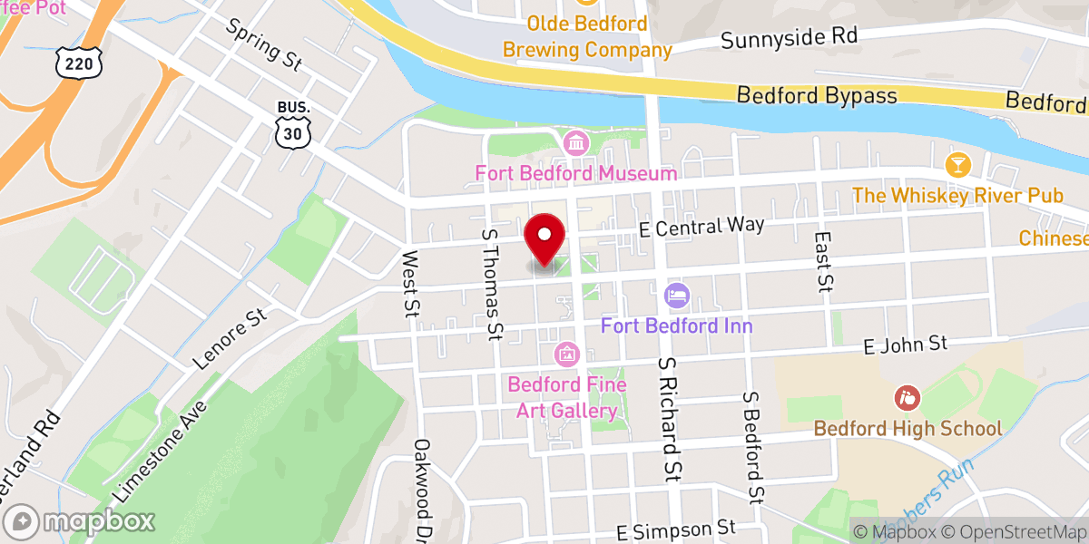 Map showing location of Trinity Lutheran Church