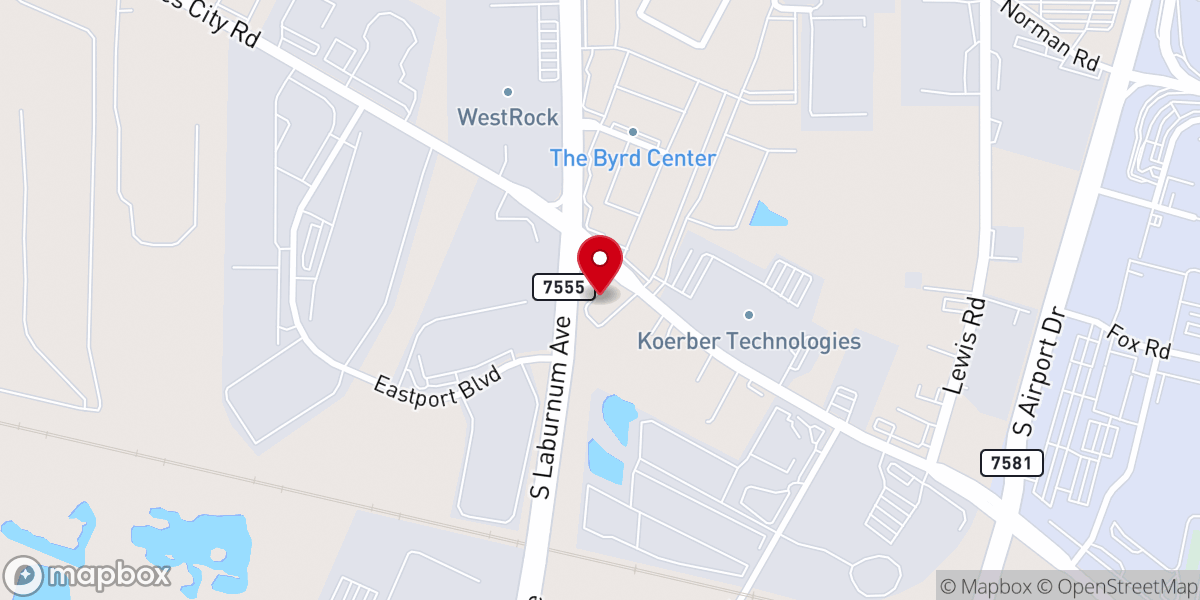 Map showing location of Fort Lee Baptist Church