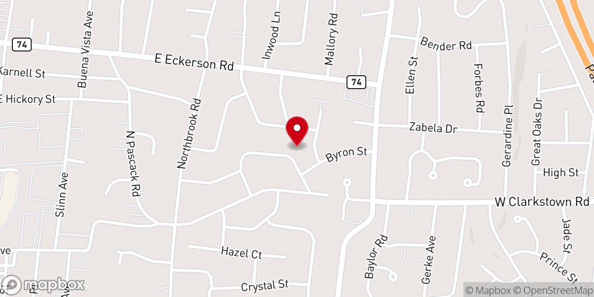 Map showing location of Faith Temple