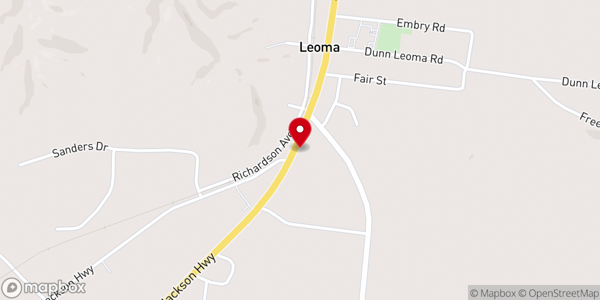 Map showing location of Leoma Church of Christ
