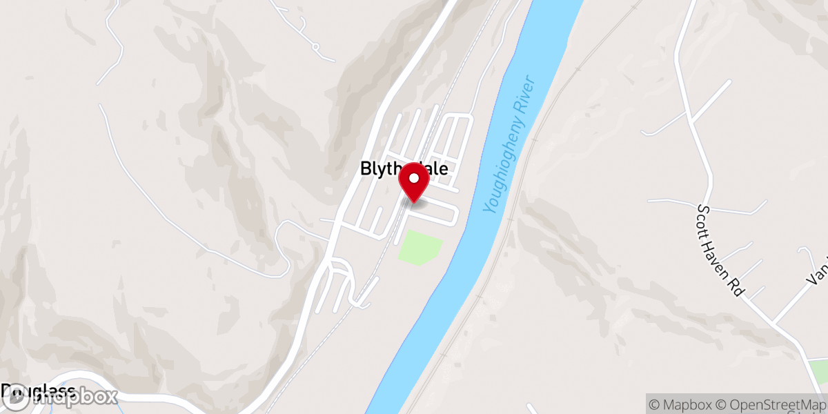 Map showing location of Blythedale Ebanezer Baptist Church