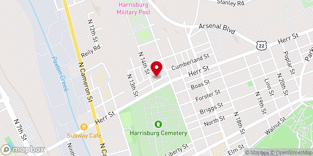 Map showing location of Capital Presbyterian Church