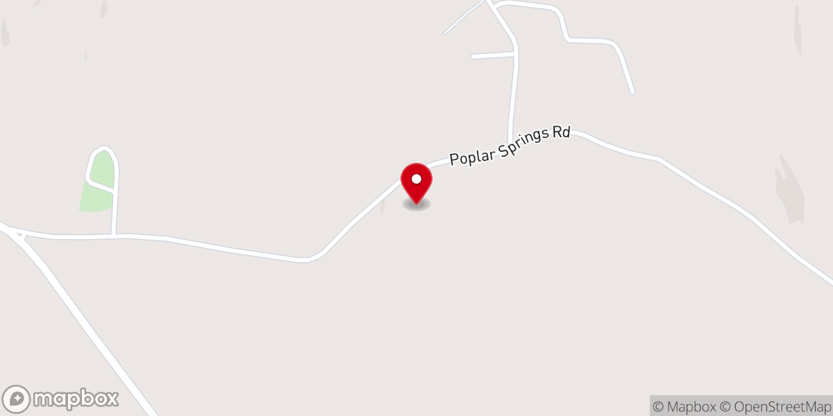 Map showing location of Poplar Spring Baptist Church