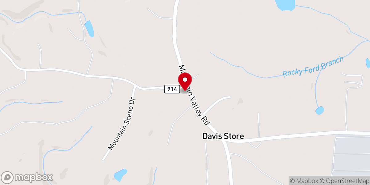 Map showing location of Greenwood Baptist Churxh