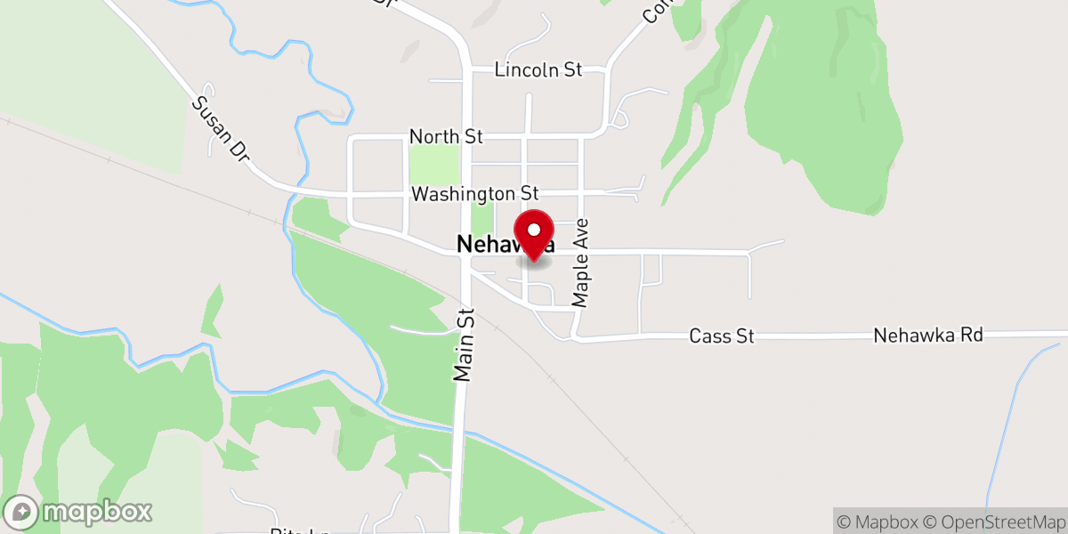 Map showing location of Nehawka Community Building