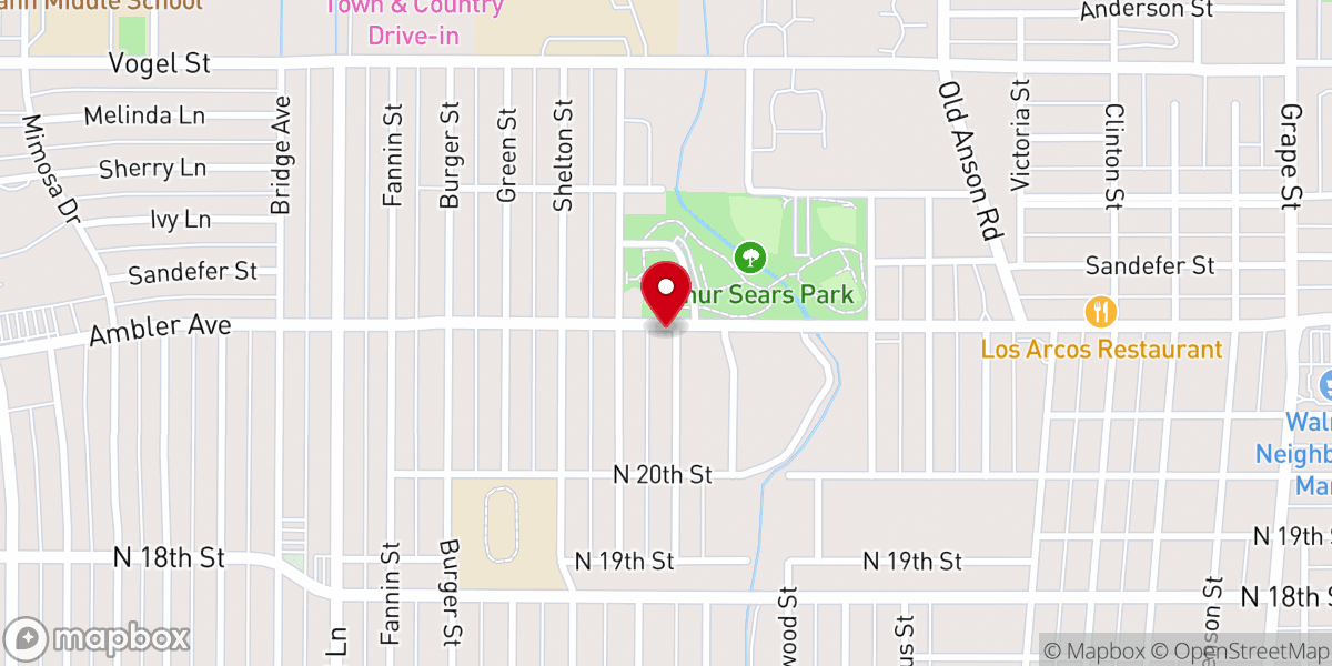 Map showing location of Ambler Baptist Church