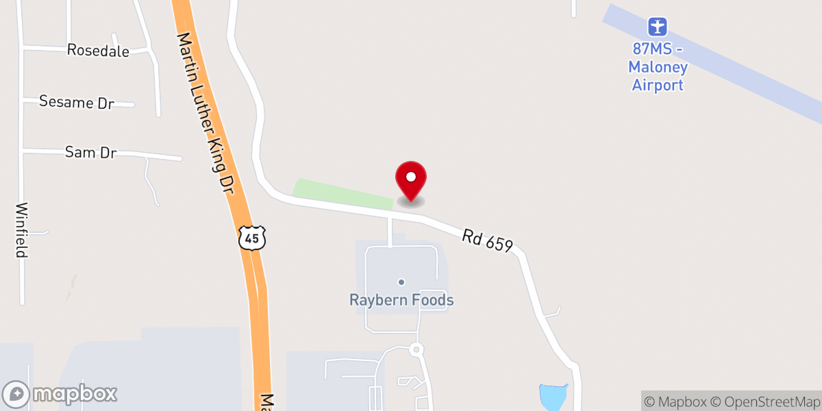Map showing location of Mount Zion Church
