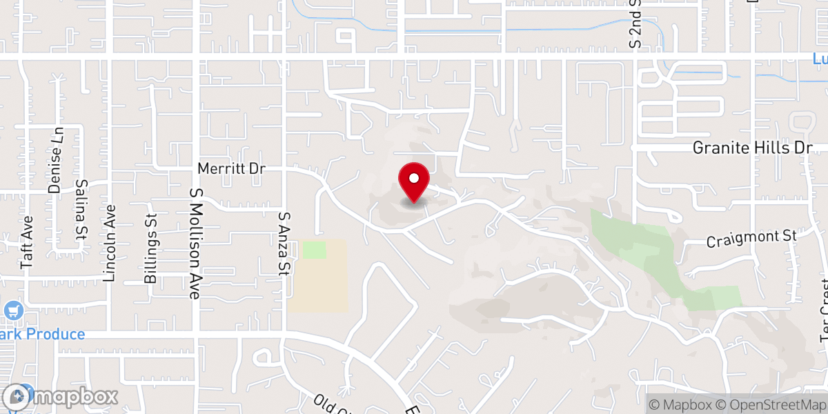Map showing location of Trinity Baptist Church