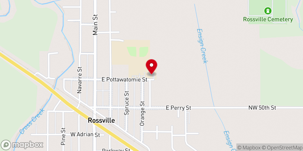 Map showing location of Rossville Bible Church