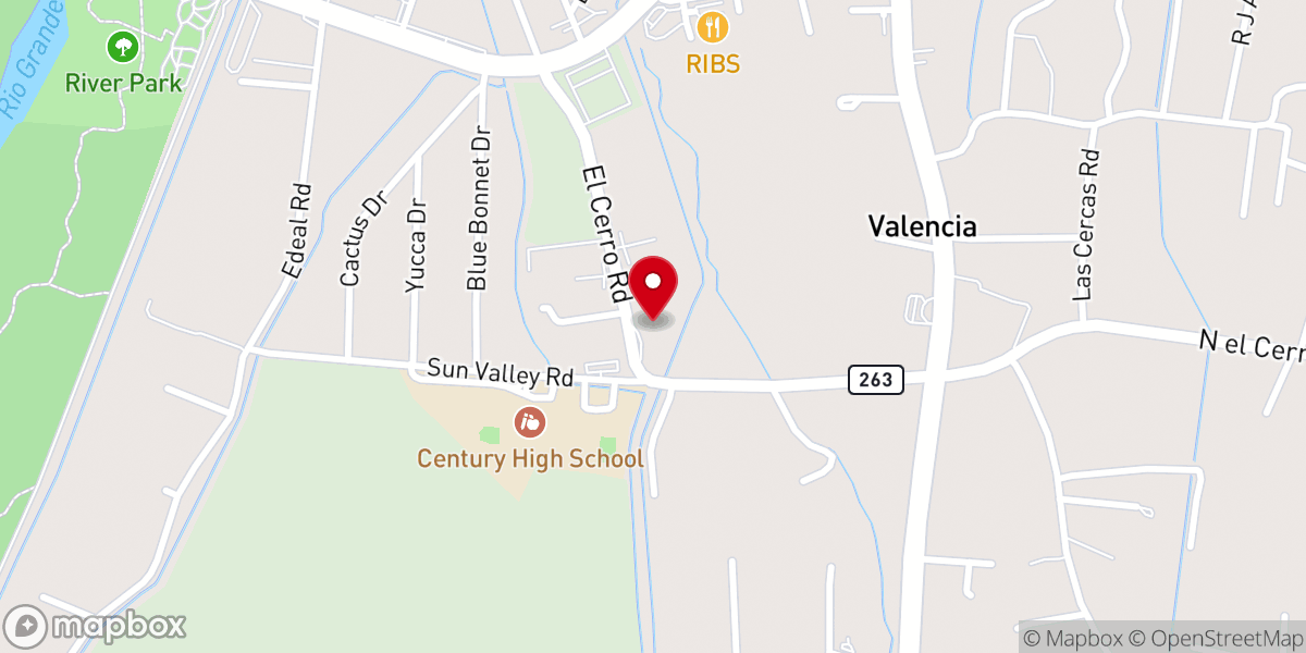 Map showing location of Los Lunas Cornerstone Church of the Nazarene