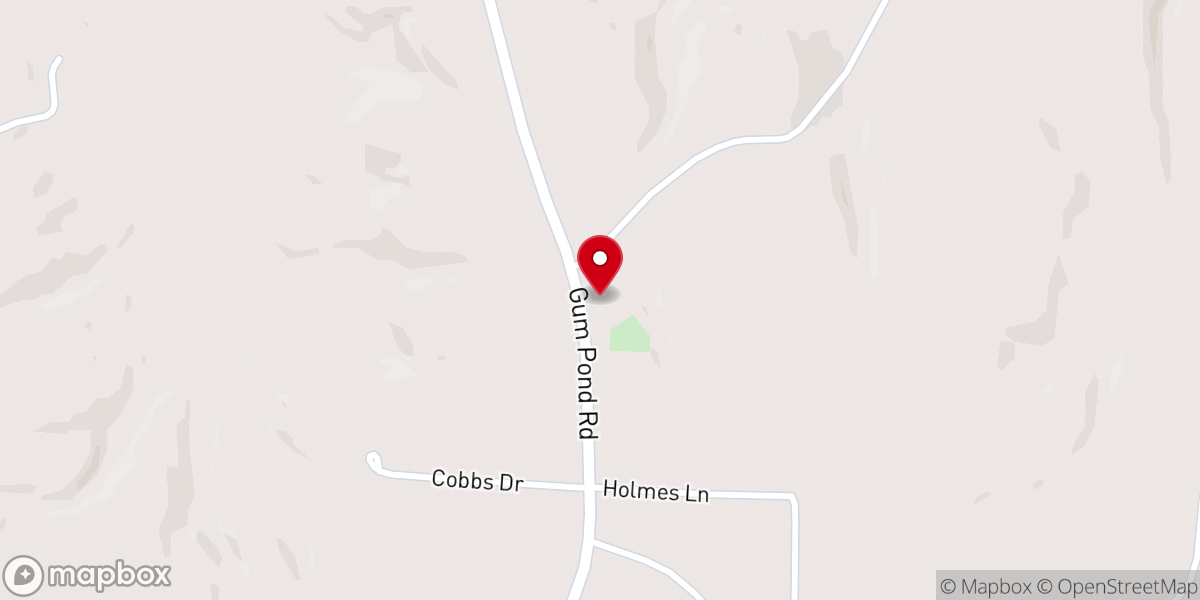 Map showing location of Gum Pond Primitive Baptist Church