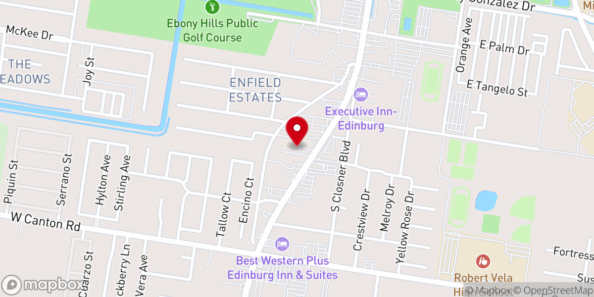 Map showing location of Frontera Baptist Church