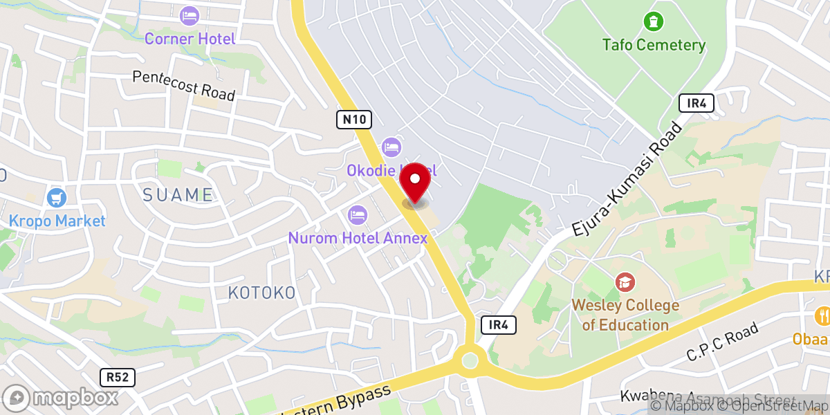 Map showing location of Emmanuel Methodist Church